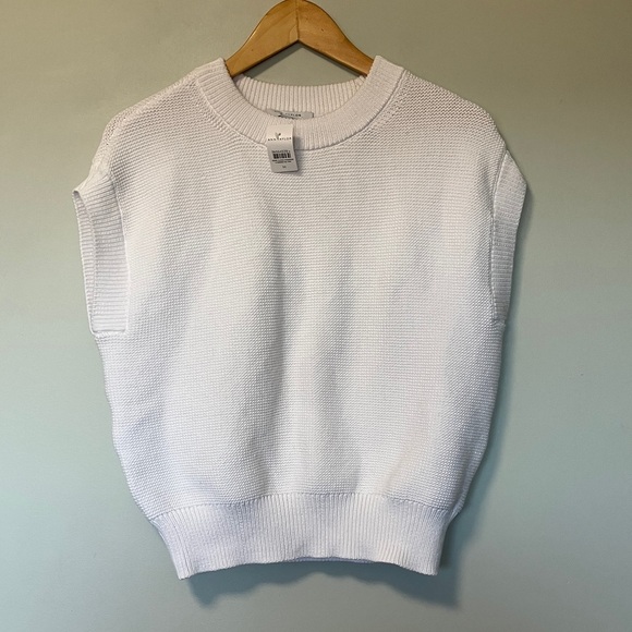 NWT Ann Taylor Cotton White Sleeveless Sweater - Picture 1 of 6